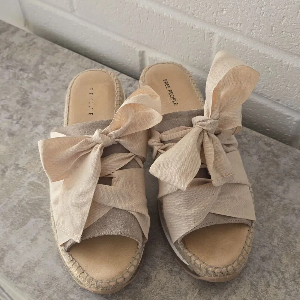 178$ Free People Chapmin Sport Platform Sandal (Women) Size EU 38 US 8 Ivory